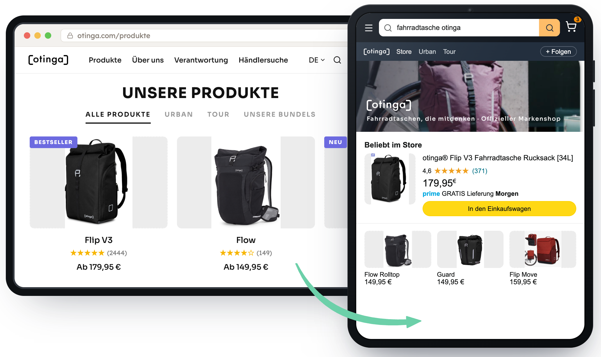 Shop zu amazon transformieren